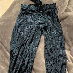 Velvet dark green joggers
